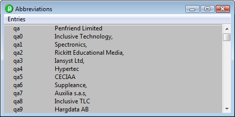 Abbreviation address